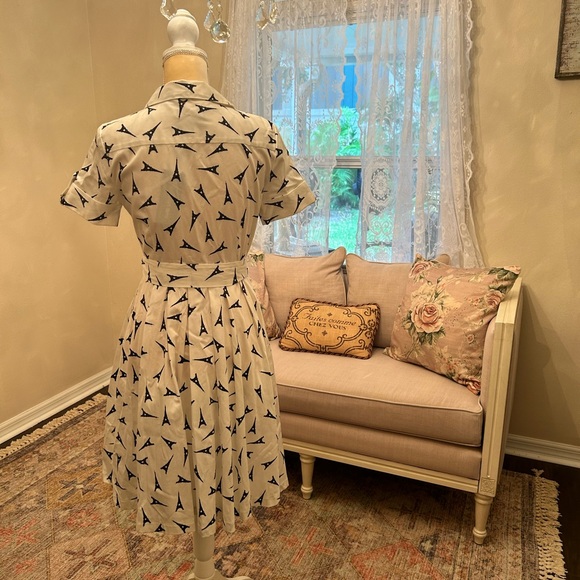 Karl Lagerfeld Paris Eiffel Tower Print Retro Dress NWT 4 - Picture 4 of 8